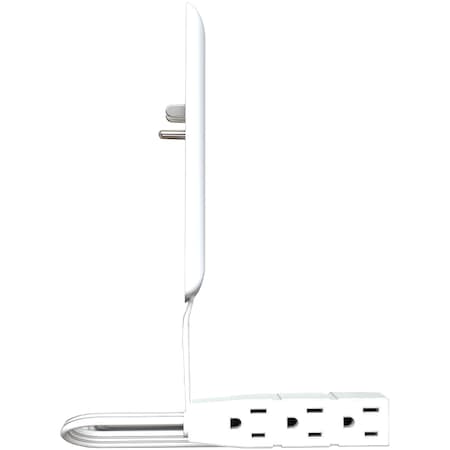 Sleek Socket Sleek Socket Wall Plate with 3-Outlet 3 ft. Extension Cord STD-3FT-WHITE